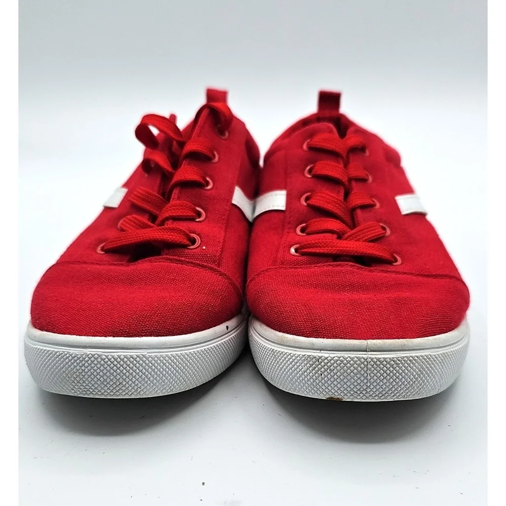Just Be Womens Size 8 Red Canvas Lace Up Sneakers Casual Comfort Shoes